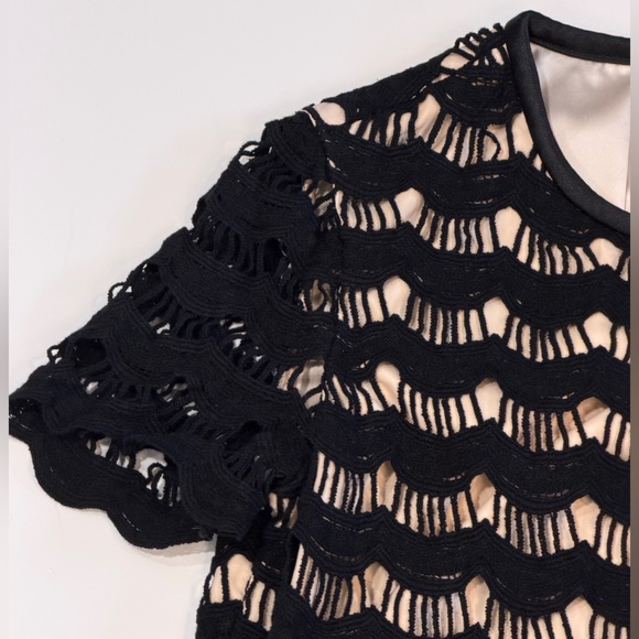 Kate Spade Black Crochet-Style Lace Occasion Dress Knee Length Lined Size Small🖤 - Picture 4 of 7